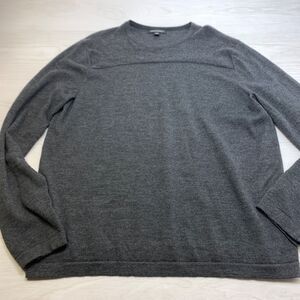 Banana Republic Extra Fine Merino Wool Mens Grey V-Neck Sweater XL Long Sleeve